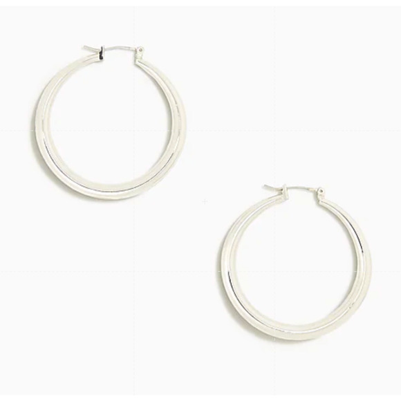 NWT J. Crew Gold Thick 1 1/2" Hoop Earrings - Picture 6 of 6